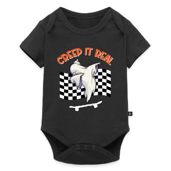 CREEP IT REAL Halloween Dabbing Ghost - Baby Premium Kurzarmbody - Schwarz - Vorne
