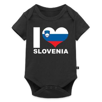 J’aime la Slovénie drapeau du cœur Slovénie - Body à manches courtes Premium Bébé - noir - Devant