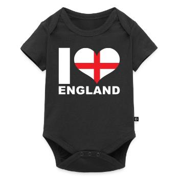 J’aime l’Angleterre drapeau du cœur Angleterre - Body à manches courtes Premium Bébé - noir - Devant