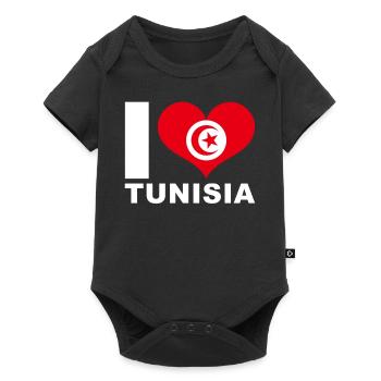 I love Tunisia heart flag Tunisia - Baby Premium short-sleeve bodysuit - black - Front