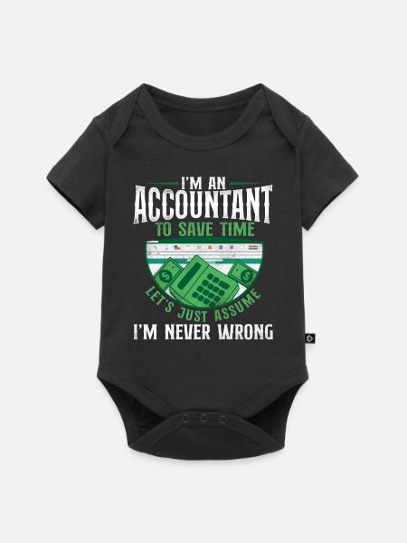 Accountant Bookkeeper Accounting - Baby Premium Kurzarmbody - Schwarz