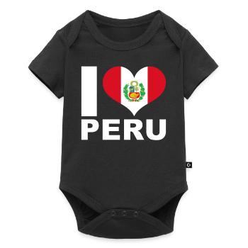 J’aime le pérou drapeau du cœur Pérou - Body à manches courtes Premium Bébé - noir - Devant