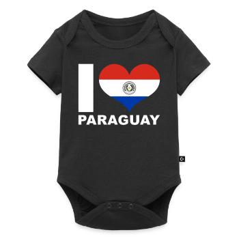 J’aime le drapeau du cœur du Paraguay Paraguay - Body à manches courtes Premium Bébé - noir - Devant