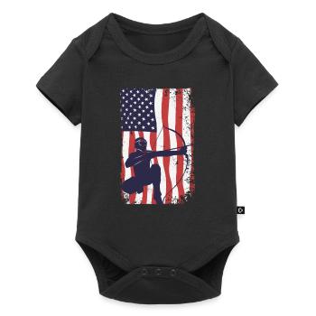 Arrowtag du drapeau américain - Body à manches courtes Premium Bébé - noir - Devant