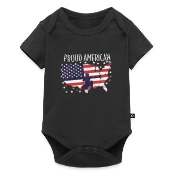 Arrowtag du drapeau américain - Body à manches courtes Premium Bébé - noir - Devant