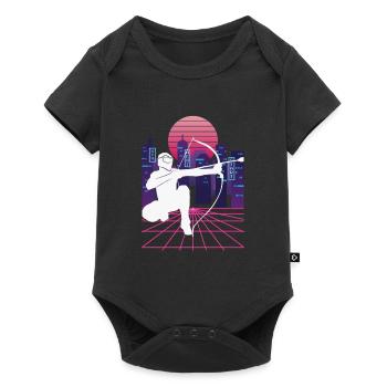Vaporwave Synthwave Skyline Arrowtag - Body à manches courtes Premium Bébé - noir - Devant