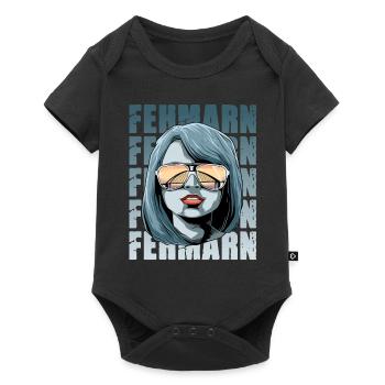 Fehmarn Fehmarnundbrücke Sonnenbrille - Baby Premium Kurzarmbody - Schwarz - Vorne