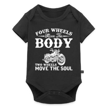 Quatre roues déplacent le corps Deux roues déplacent l’âme - Body à manches courtes Premium Bébé - noir - Devant