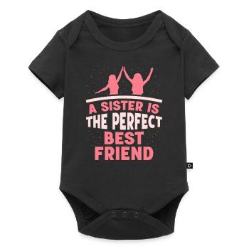 A sister is the perfect best friend team - Baby Premium short-sleeve bodysuit - black - Front