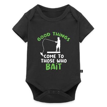 Pêcheur Pêcheur Pêche Canne à pêche Pêche Pêcheur - Body à manches courtes Premium Bébé - noir - Devant