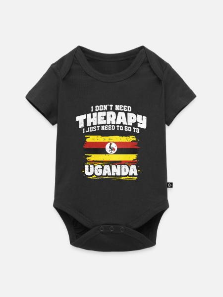 Uganda - Baby Premium Kurzarmbody - Schwarz