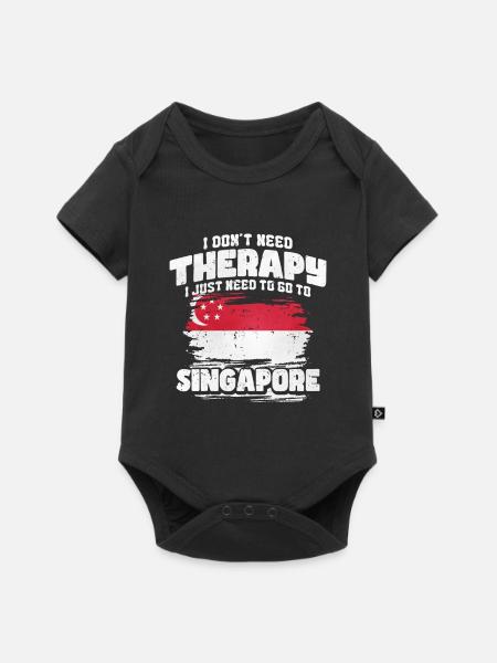 Singapur - Baby Premium Kurzarmbody - Schwarz