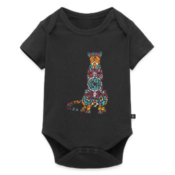 Mandala Cheetah Geometry Pattern - Baby Premium short-sleeve bodysuit - black - Front