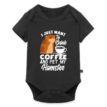 Drôle de cadeau de hamster - Body à manches courtes Premium Bébé - noir - Devant