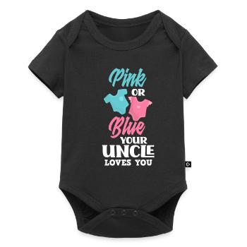 Le sexe rose ou bleu révèle baby party oncle - Body à manches courtes Premium Bébé - noir - Devant