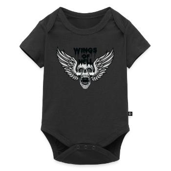 Skelett Totenkopf Flügel der Hölle - Baby Premium Kurzarmbody - Schwarz - Vorne