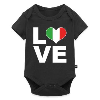 I love Italy heart flag Italy - Baby Premium short-sleeve bodysuit - black - Front