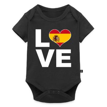 I love Spain heart flag Spain - Baby Premium short-sleeve bodysuit - black - Front