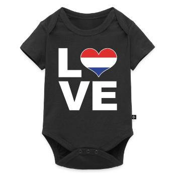I love Netherlands heart flag Netherlands - Baby Premium short-sleeve bodysuit - black - Front