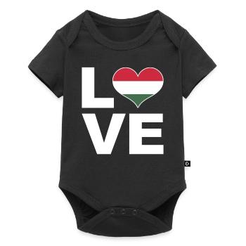 J’aime la Hongrie Heart Flag Hongrie - Body à manches courtes Premium Bébé - noir - Devant