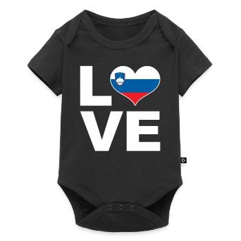J’aime la Slovénie drapeau du cœur Slovénie - Body à manches courtes Premium Bébé - noir - Devant