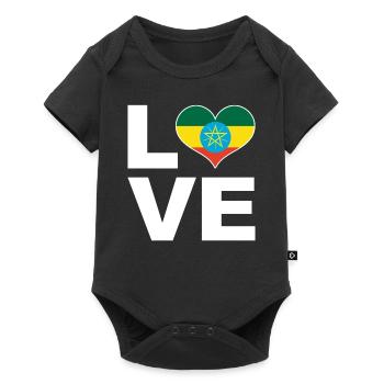 I love Ethiopia heart flag Ethiopia - Baby Premium short-sleeve bodysuit - black - Front