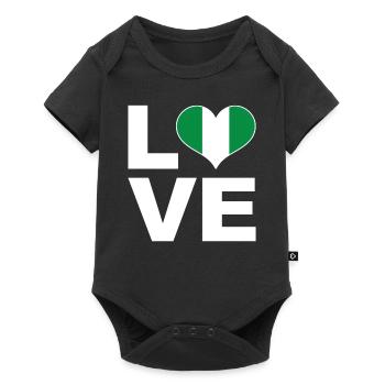 J’aime le drapeau du cœur du Nigeria - Body à manches courtes Premium Bébé - noir - Devant