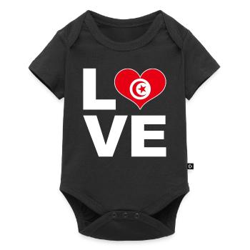 I love Tunisia heart flag Tunisia - Baby Premium short-sleeve bodysuit - black - Front