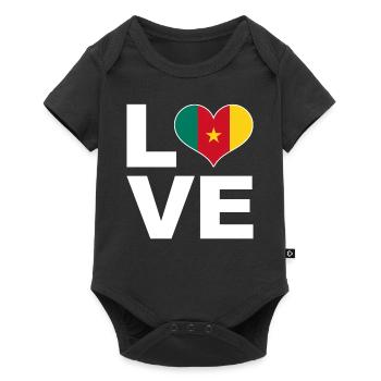 I love Cameroon heart flag Cameroon - Baby Premium short-sleeve bodysuit - black - Front