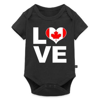 I love Canada heart flag Canada - Baby Premium short-sleeve bodysuit - black - Front
