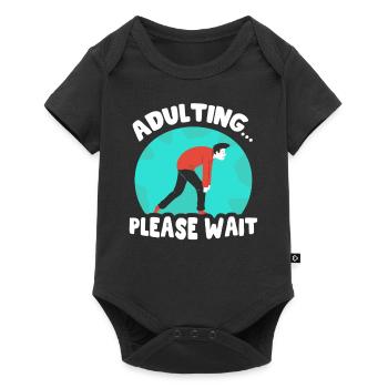 Growing up please wait birthday puberty - Baby Premium short-sleeve bodysuit - black - Front