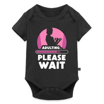 Grow up please wait girl's birthday - Baby Premium short-sleeve bodysuit - black - Front