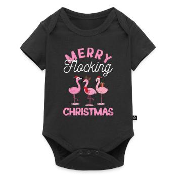 Joyeux flocage Noël Tropical Florida - Body à manches courtes Premium Bébé - noir - Devant