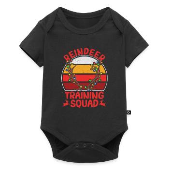 Coureur d’équipe Lumière de Noël Running Rennes - Body à manches courtes Premium Bébé - noir - Devant