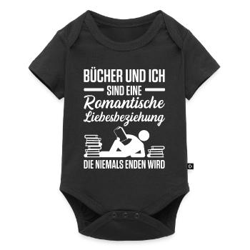 Bücher Und Ich Sind Eine Romantische Liebesbeziehu - Baby Premium Kurzarmbody - Schwarz - Vorne