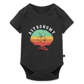 Astronomy Lovers Retro Space Stars Universe Planet - Baby Premium Kurzarmbody - Schwarz - Vorne