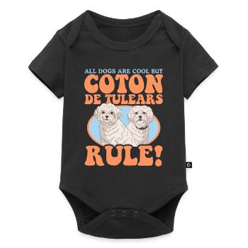 Coton de Tulear Hunde | Hundebesitzer Geschenk - Baby Premium Kurzarmbody - Schwarz - Vorne