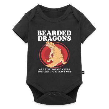 Cadeau reptiles dragons barbus - Body à manches courtes Premium Bébé - noir - Devant