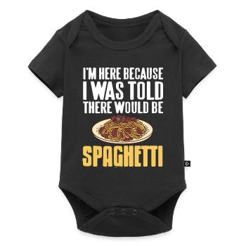 Here Because I Was Told There Would Be Spaghetti - Baby Premium short-sleeve bodysuit - black - Front