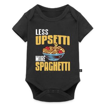 Less UPSETTI More SPAGHETTI Retro Funny Spag Lover - Baby Premium short-sleeve bodysuit - black - Front