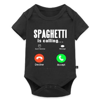 Spaghetti Is Calling Cool Funny Designs T-Shirt - Baby Premium short-sleeve bodysuit - black - Front