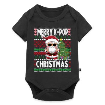 Pull de Noël laid design K-Pop Père Noël - Body à manches courtes Premium Bébé - noir - Devant