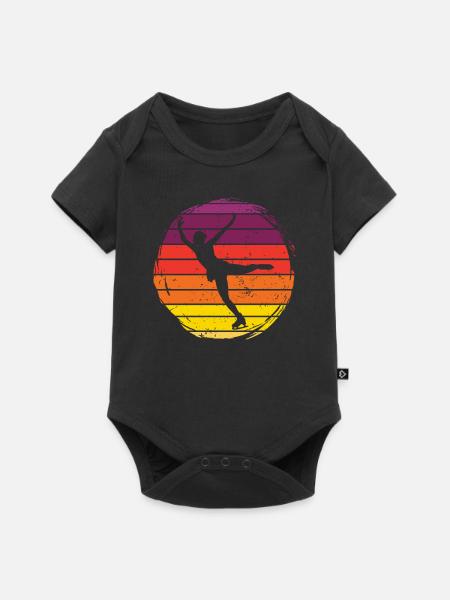 Eislaufen - Baby Premium Kurzarmbody - Schwarz