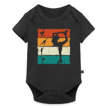 Eislaufen - Baby Premium Kurzarmbody - Schwarz - Vorne