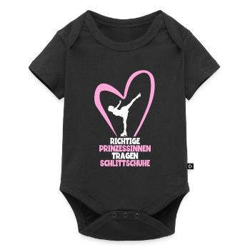 Eislaufen - Baby Premium Kurzarmbody - Schwarz - Vorne