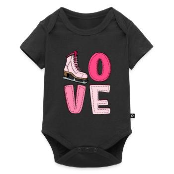 Eislaufen - Baby Premium Kurzarmbody - Schwarz - Vorne