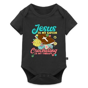 Crochet Jesus - Baby Premium short-sleeve bodysuit - black - Front
