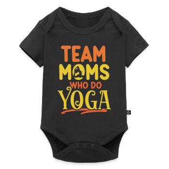 Team Mothers Doing Yoga Hobby Mother Mom - Baby Premium short-sleeve bodysuit - black - Front