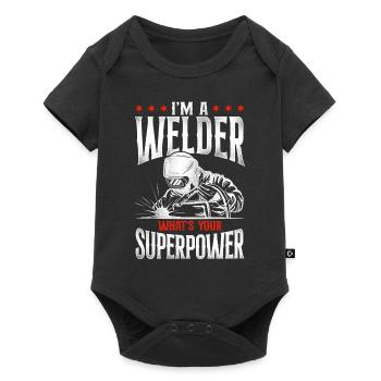 Welder Welding Vintage I'm A - Baby Premium Kurzarmbody - Schwarz - Vorne