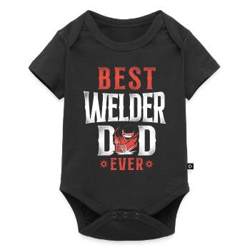 Welder Welding Dad Father Vintage - Baby Premium short-sleeve bodysuit - black - Front